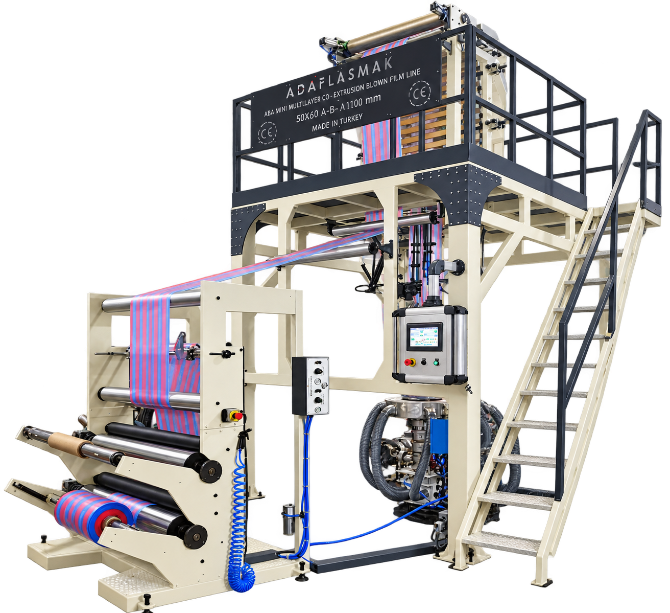 APM 50x60 ABA 1100 MM Çift Renk Ekstruder Film Makinesi