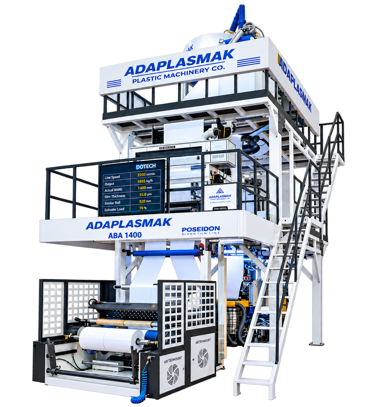 APM 60x70 ABA 1400 MM Döner Kule Ekstruder Film Makinesi