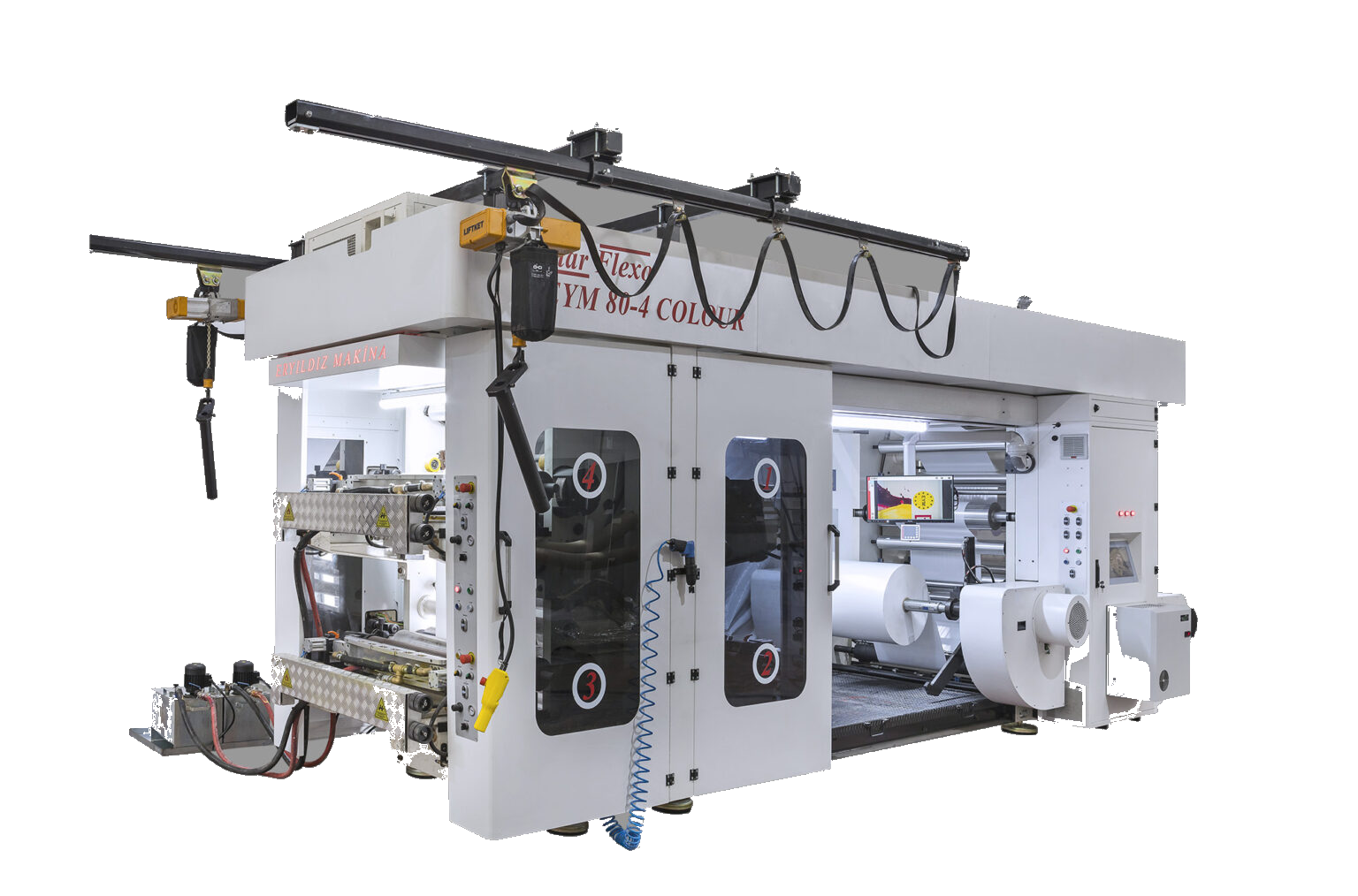 EYM-4 RENK SERVOLU FLEXO BASKI MAKİNASI