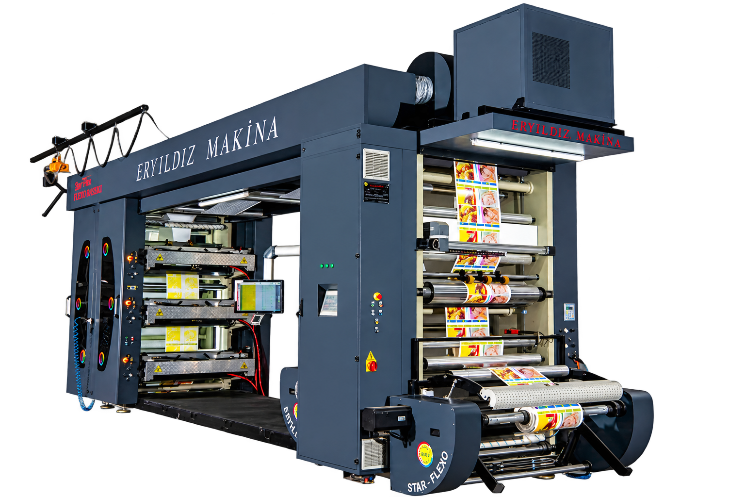 EYM-6 RENK YÜKSEK STACK TİP FLEXO BASKI MAKİNASI
